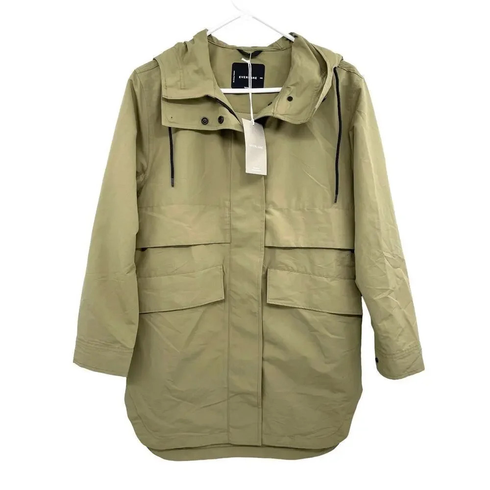 EVERLANE ReNew Anorak Jacket Size XXS Water Resistant Green